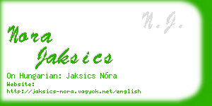 nora jaksics business card